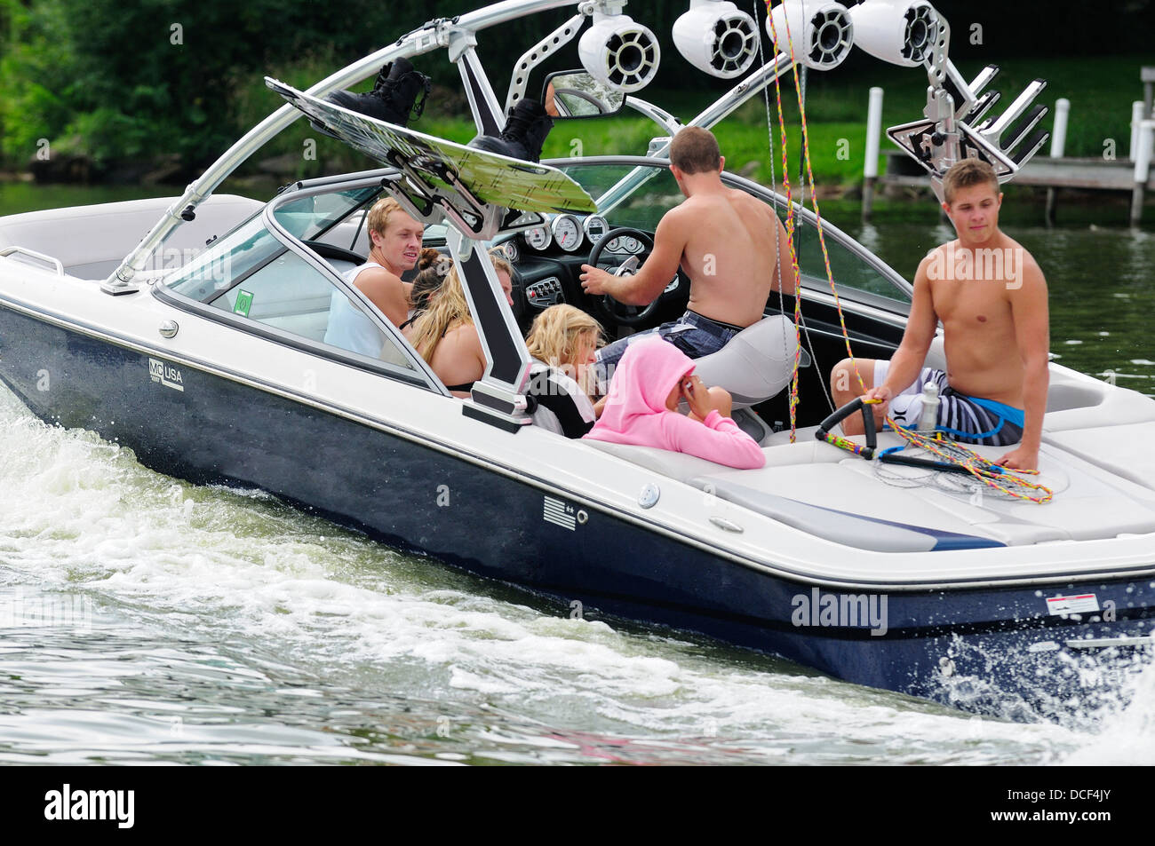 Boating on the Fox River Stock Photo Alamy