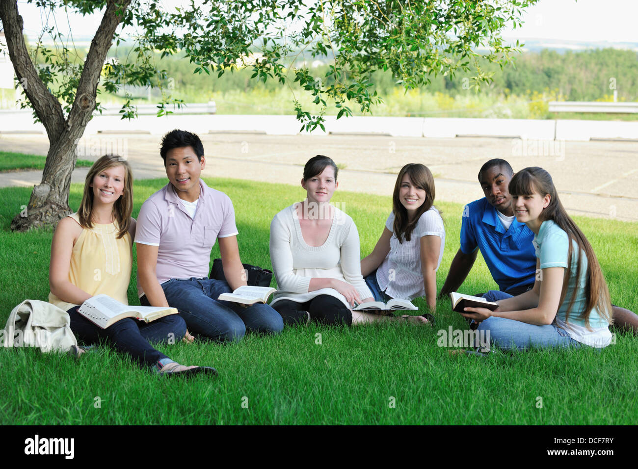 A Group Of Friends Having A Bible Study Stock Photo Alamy