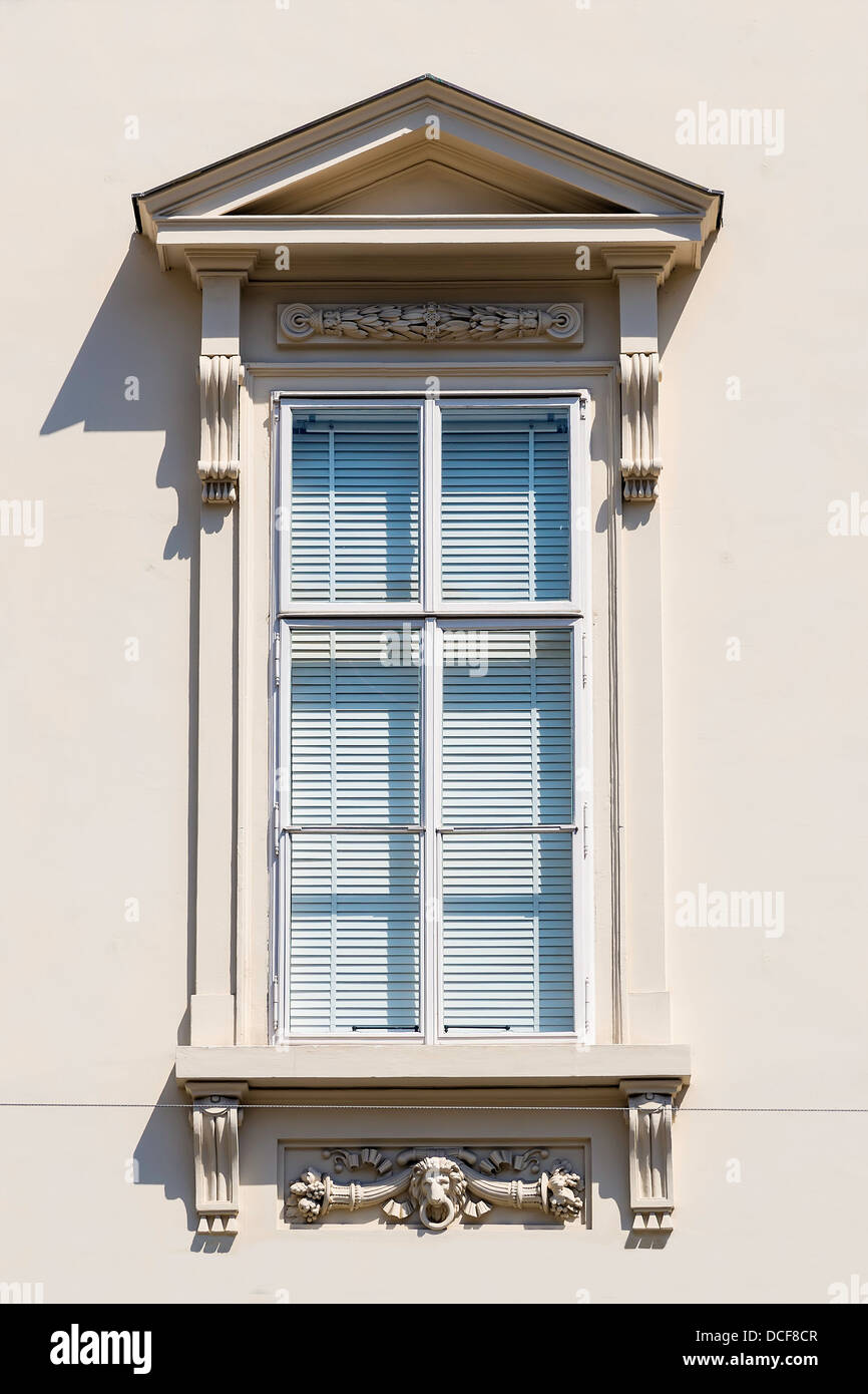 Image of a window with closed jalousi Stock Photo