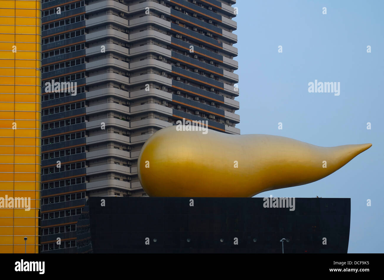 Golden cloud object of Asakusa Azuma-bashi(Bridge) Asahi Beer building ...