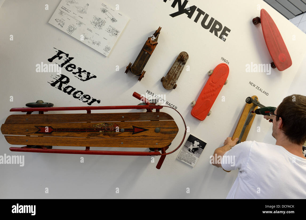 Various skateboard precursor can be seen during the construction works