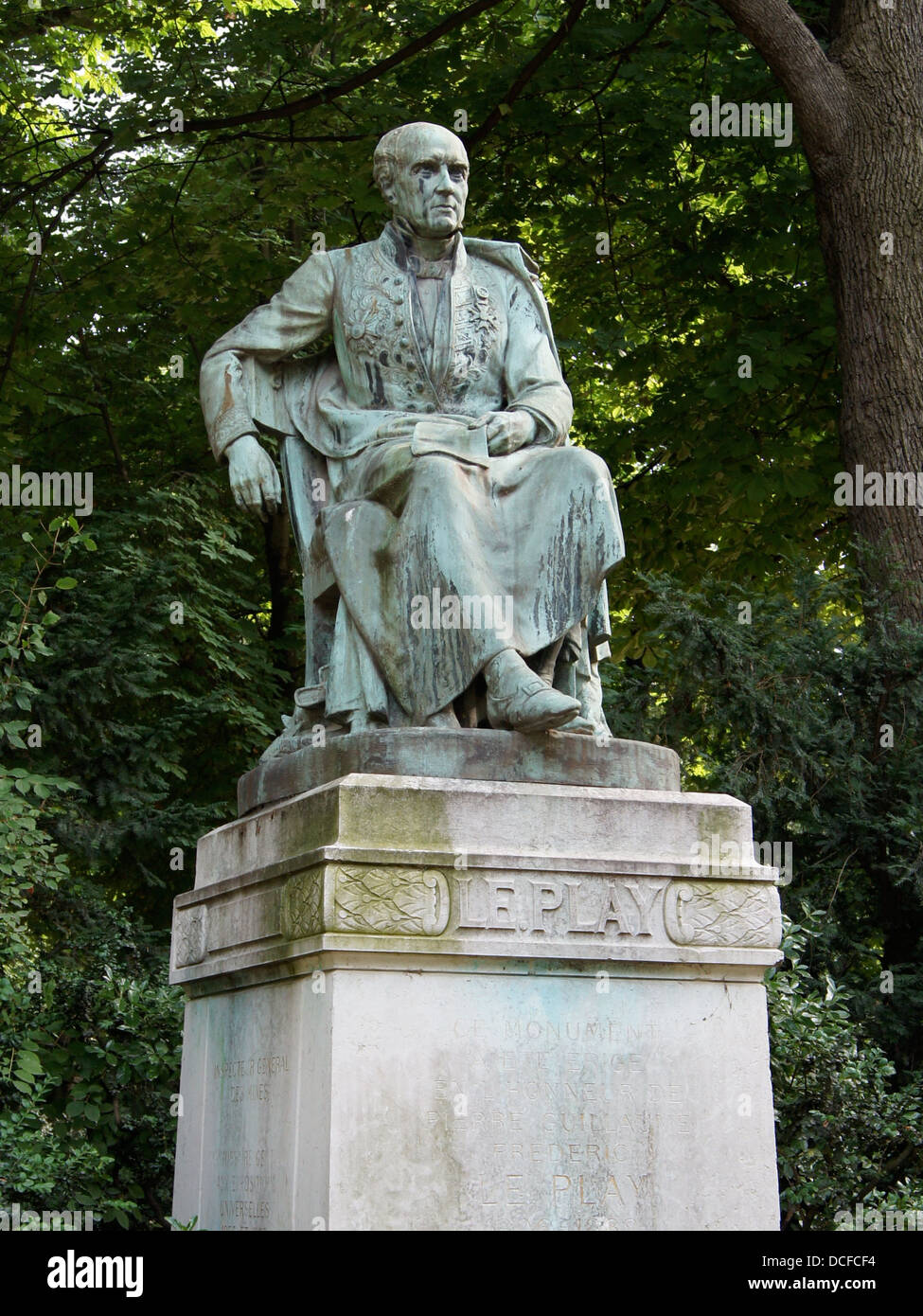 Statue of Frédéric Le Play by André-Joseph Allar (22 August 1845, 11 April 1926) In the Jardin du Luxembourg in Paris. Stock Photo