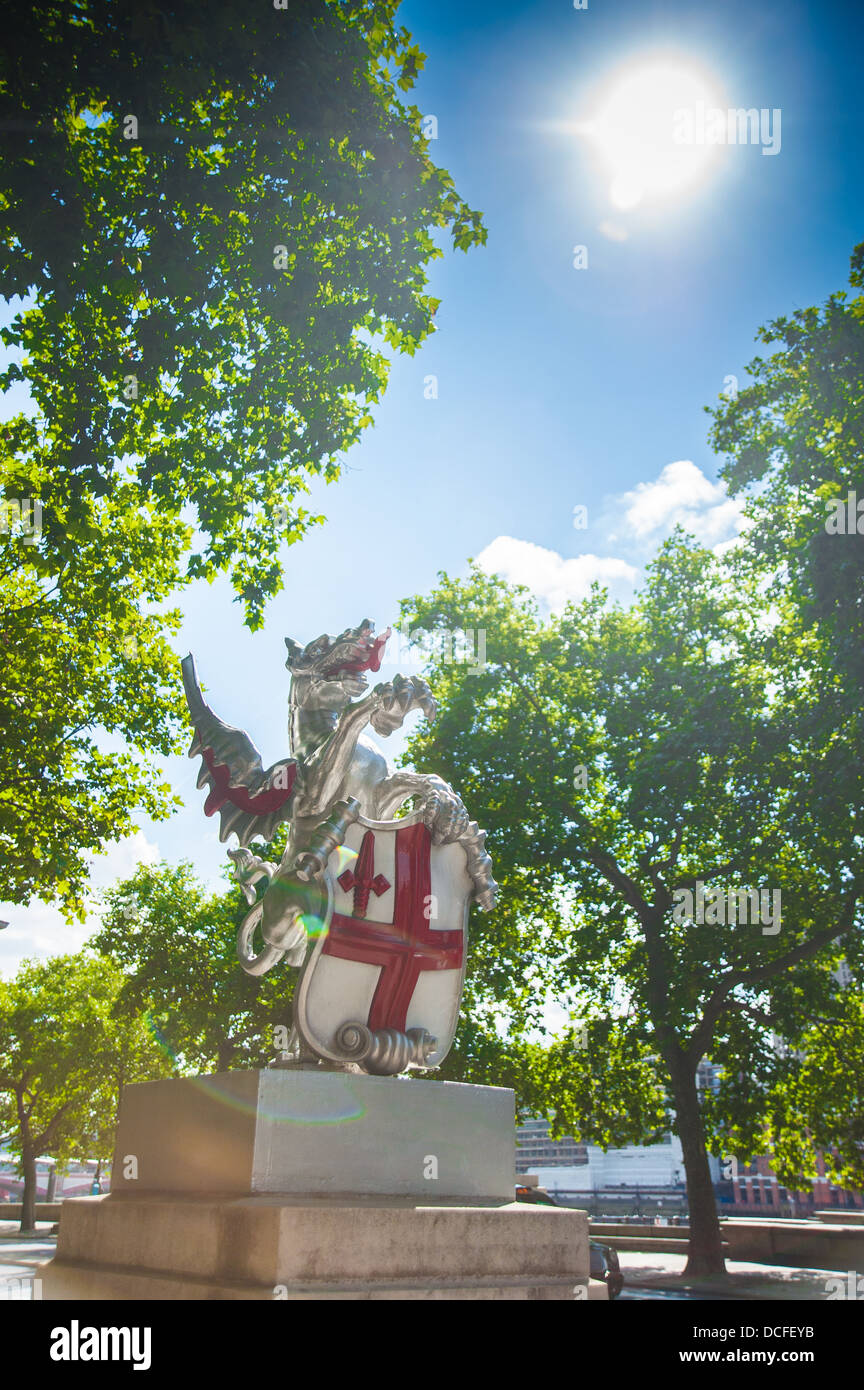 A City of London Dragon boundary marker Stock Photo