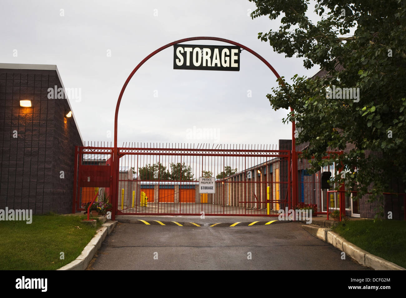 Gateway To Storage Units;Calgary Alberta Canada Stock Photo Alamy