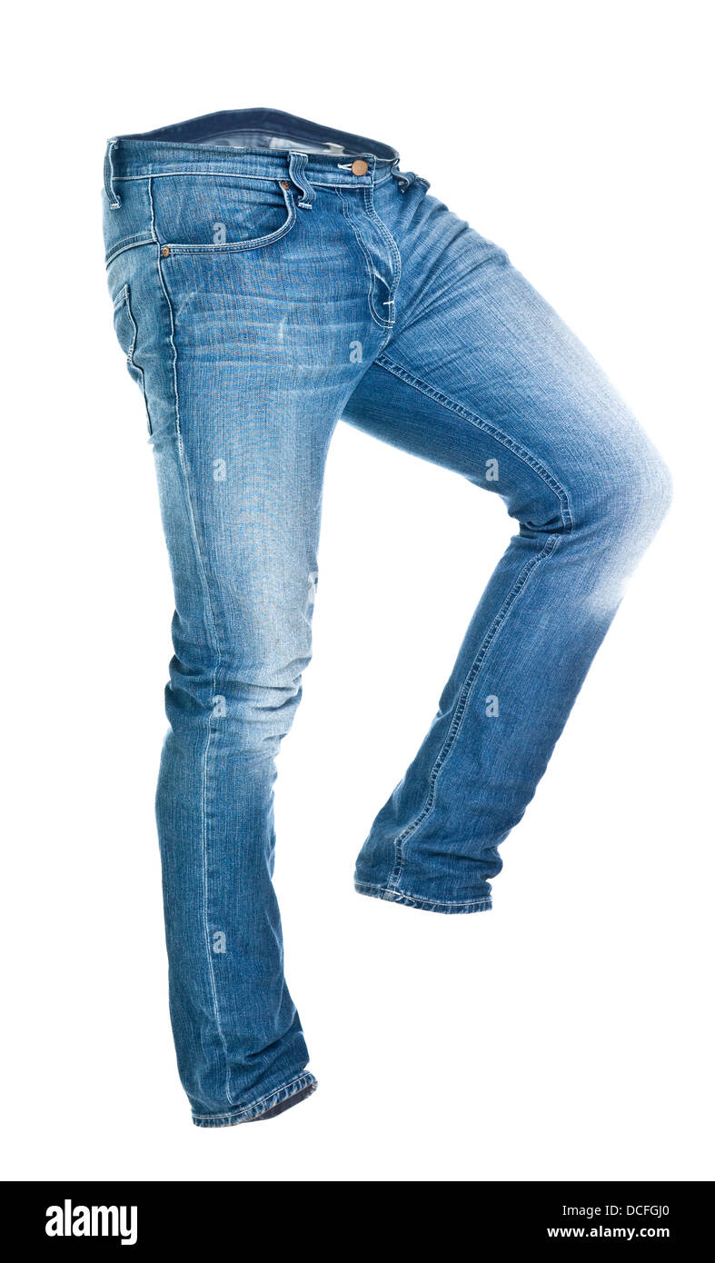 Worn blue jeans isolated Stock Photo Alamy