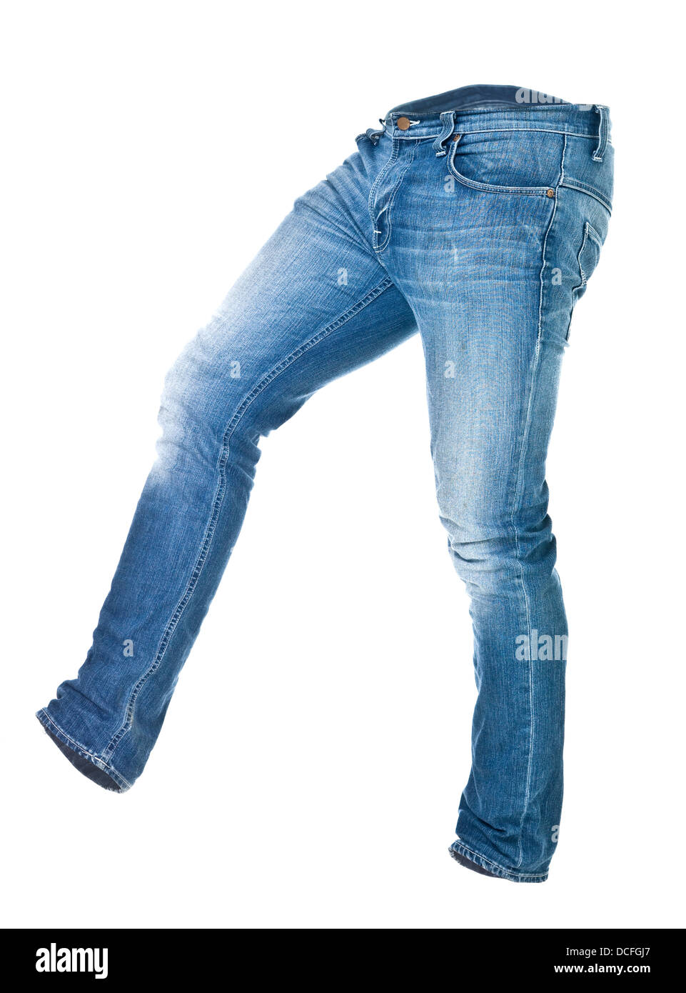 Worn blue jeans isolated Stock Photo Alamy