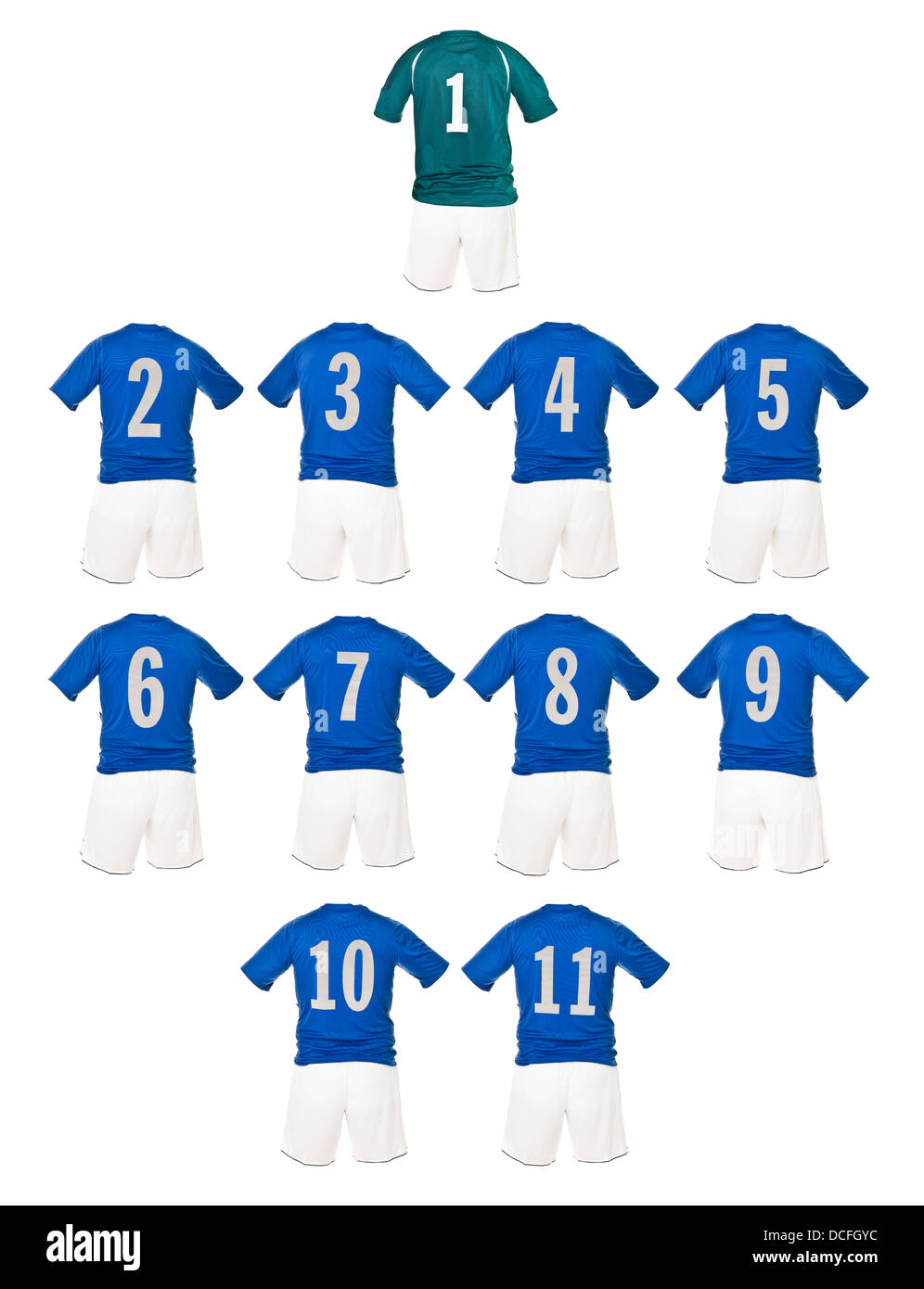 Blue Football team shirts Stock Photo Alamy