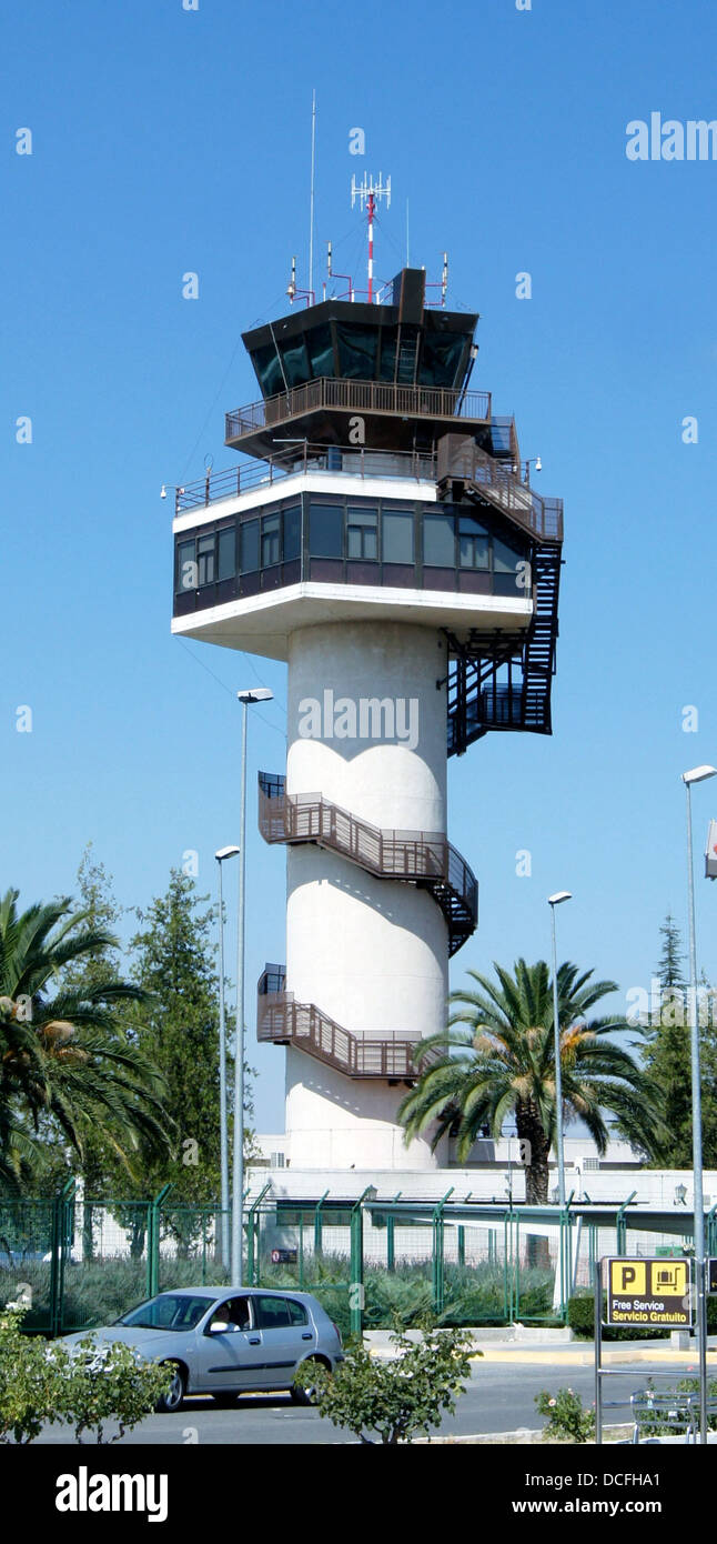 Control tower of Granada airport, Spain Stock Photo Alamy