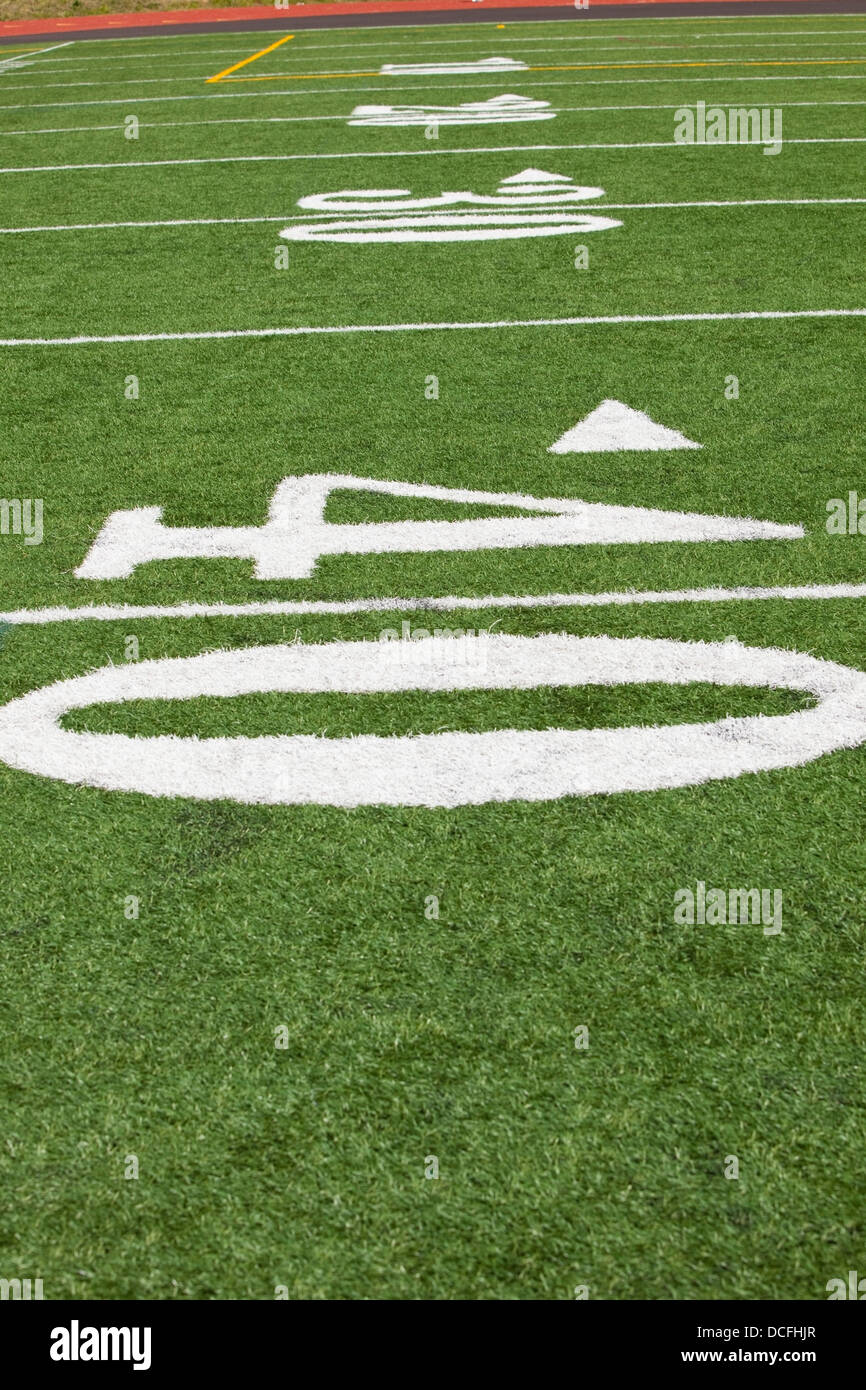 The Yard Lines Marked On A Football Field Stock Photo Alamy