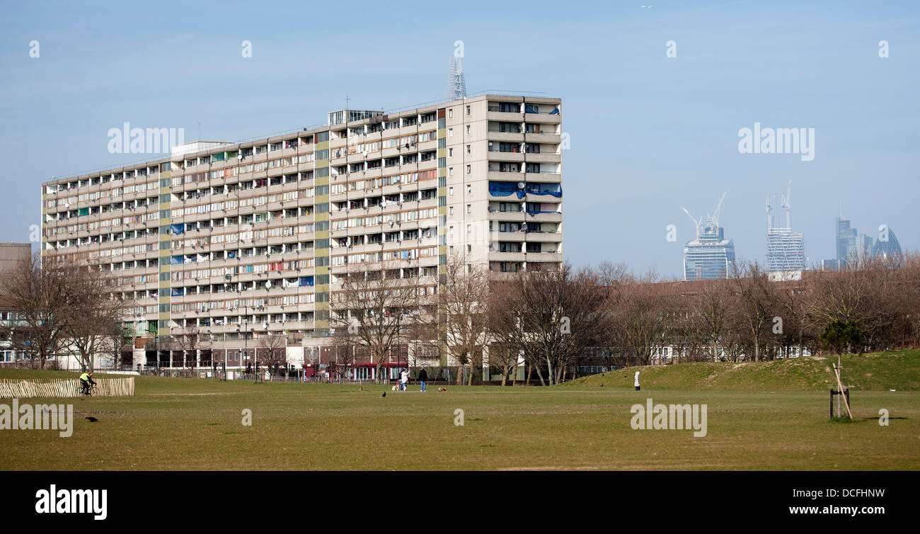 General view of the Taplow building on the Aylesbury Estate in Walworth