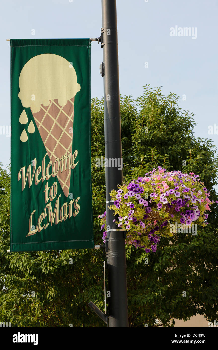 August 12, 2013 Le Mars, Iowa, U.S. Various ice cream motifs dot Le