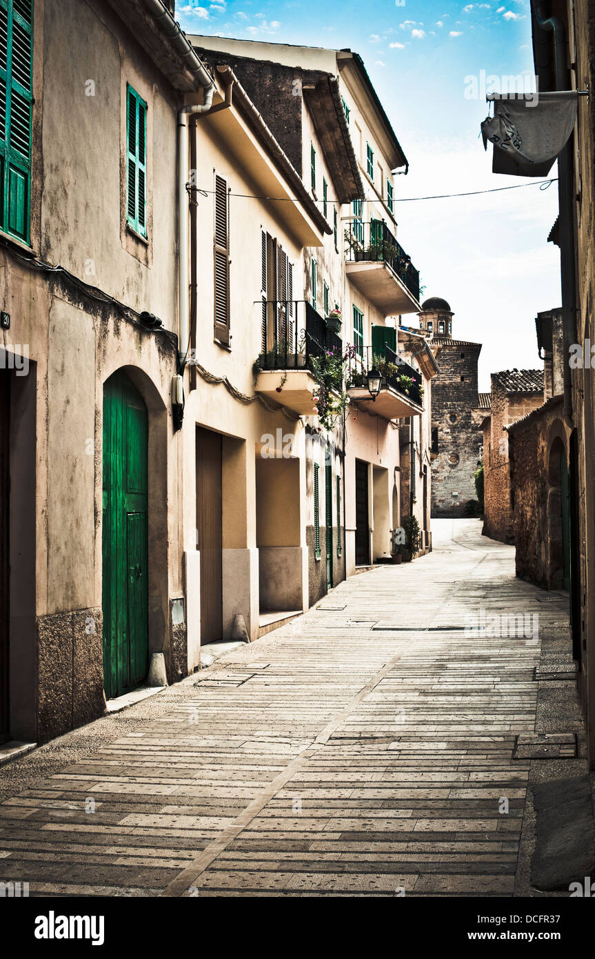 Empty Spanish street Stock Photo - Alamy