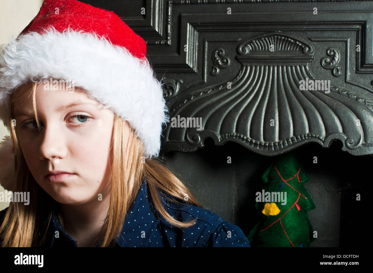 Sad Christmas child Stock Photo