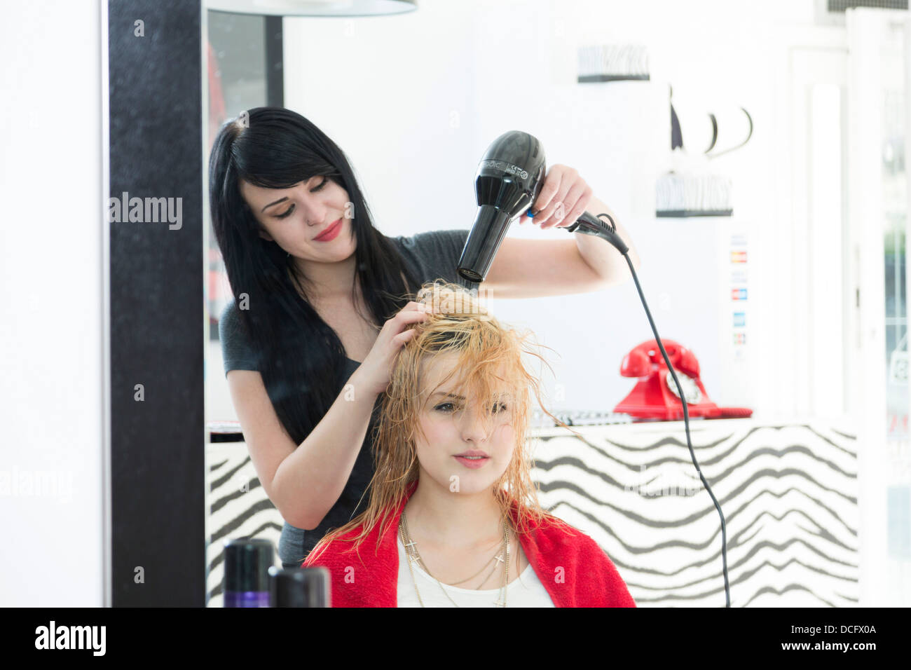 hairdressing salon in the UK Stock Photo