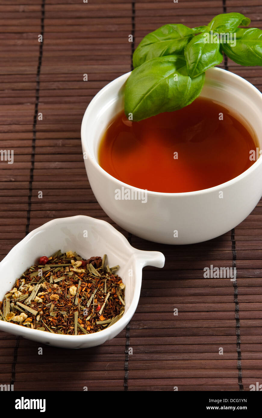 enjoy peaceful time with a cup of tea Stock Photo