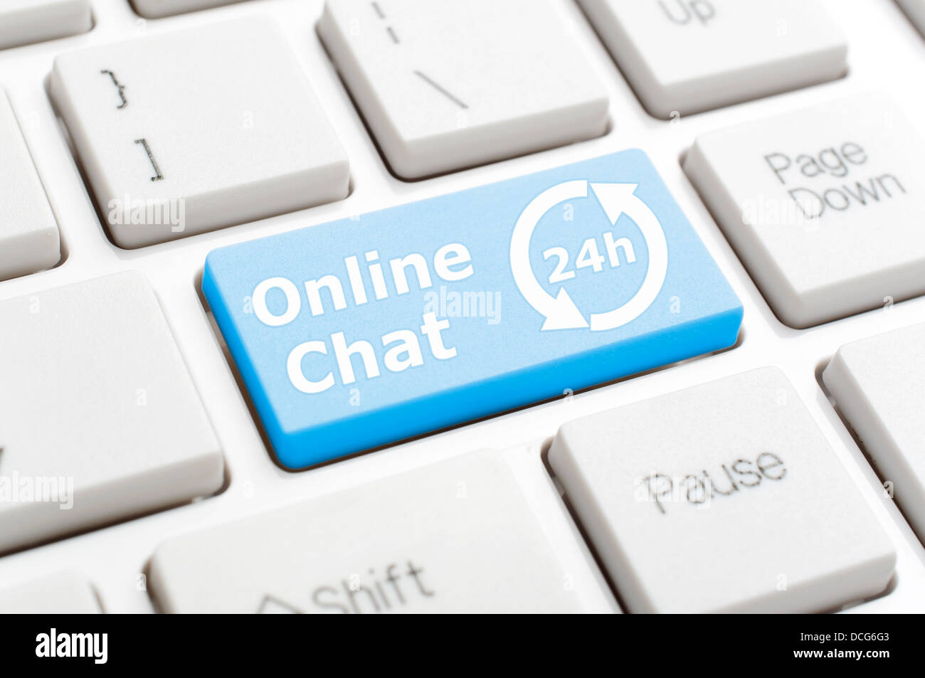 On-line chat on keyboard Stock Photo