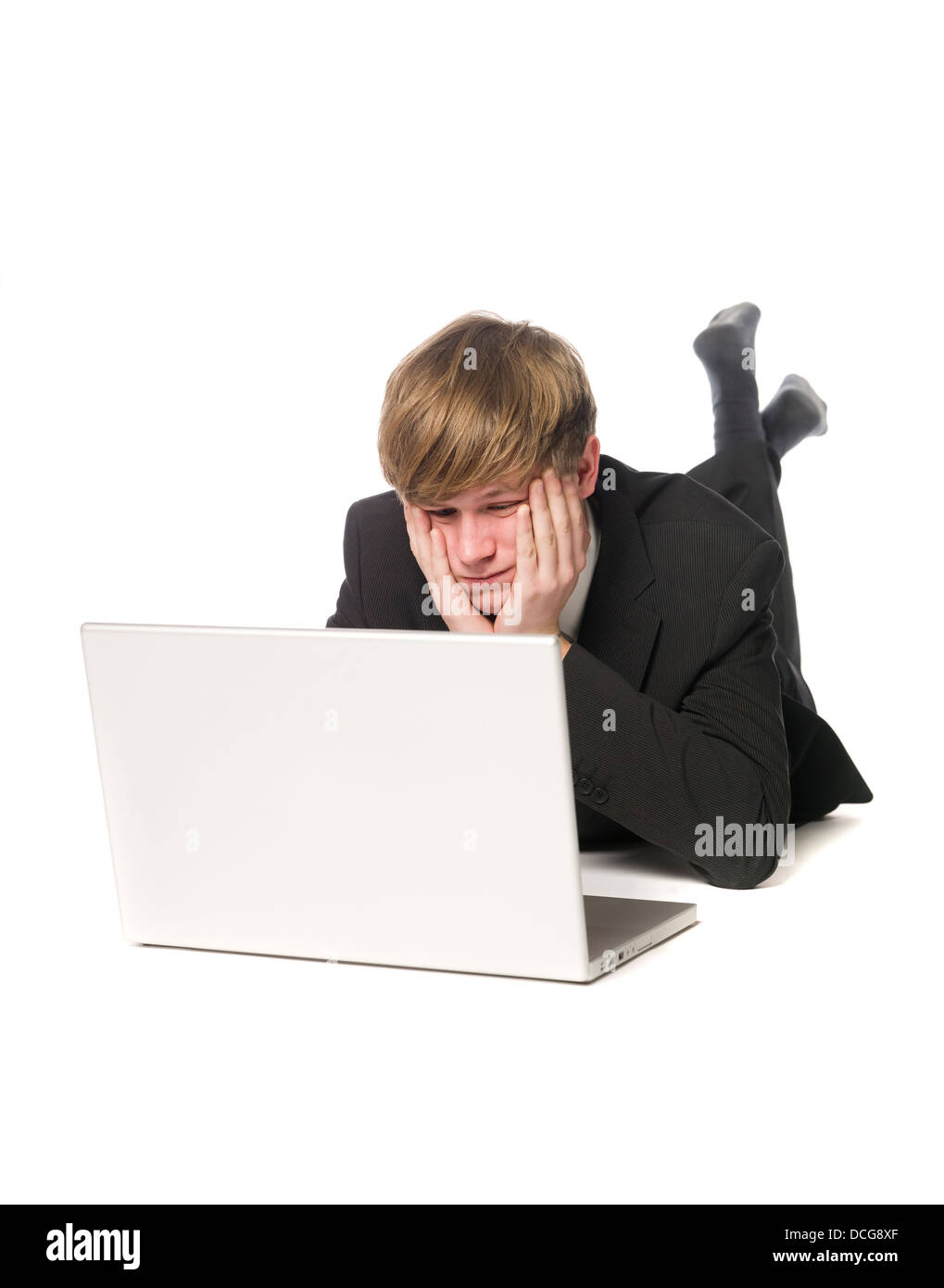 Man with computer Stock Photo - Alamy