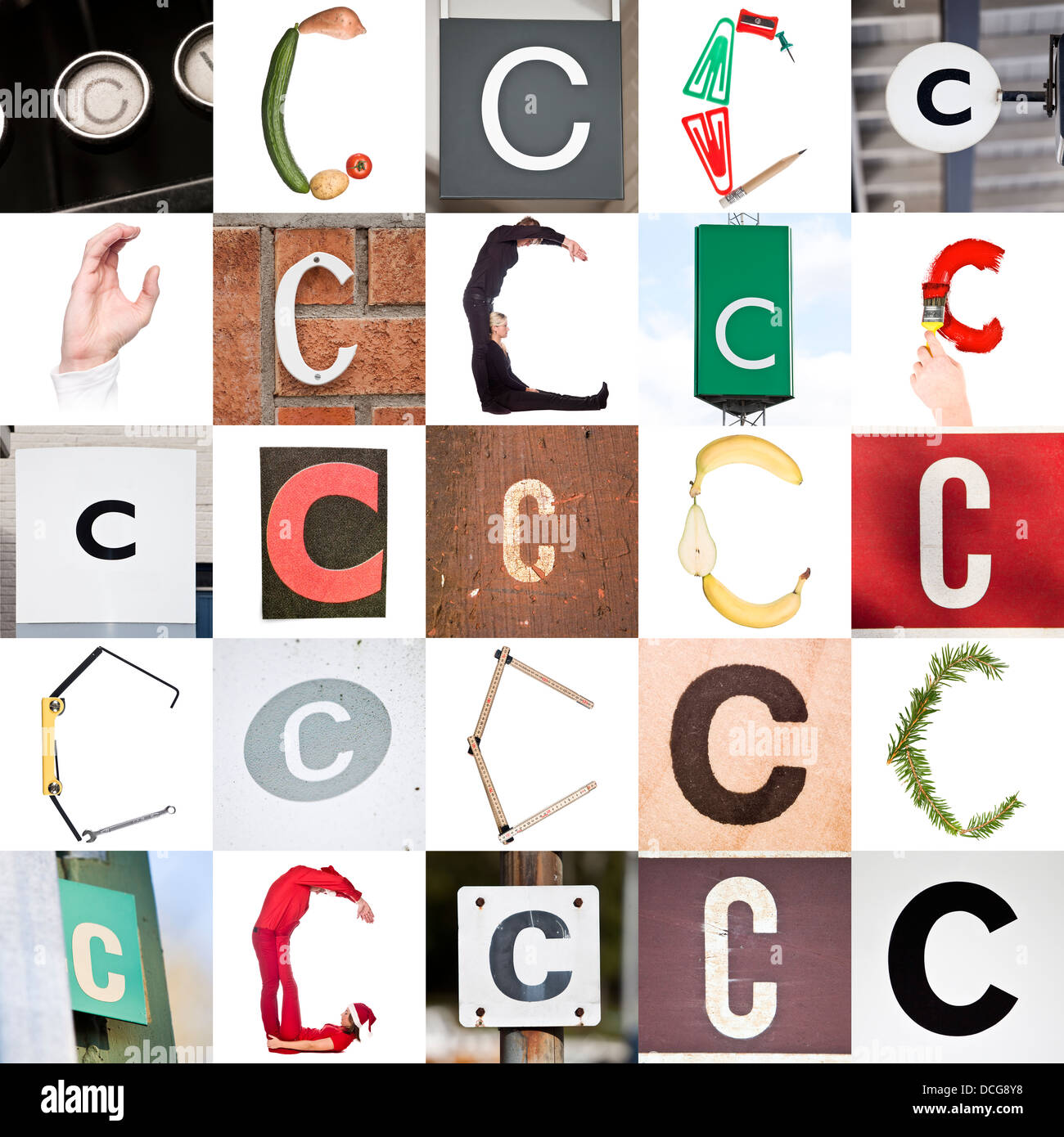 Collage of Letter C Stock Photo