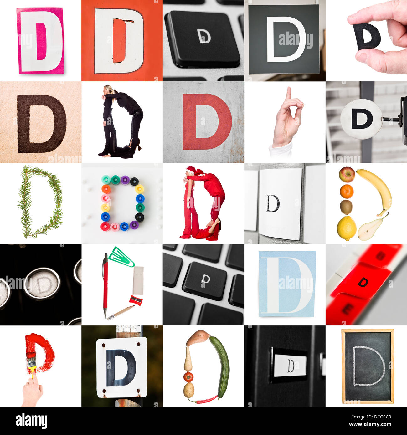 Collage of Letter D Stock Photo
