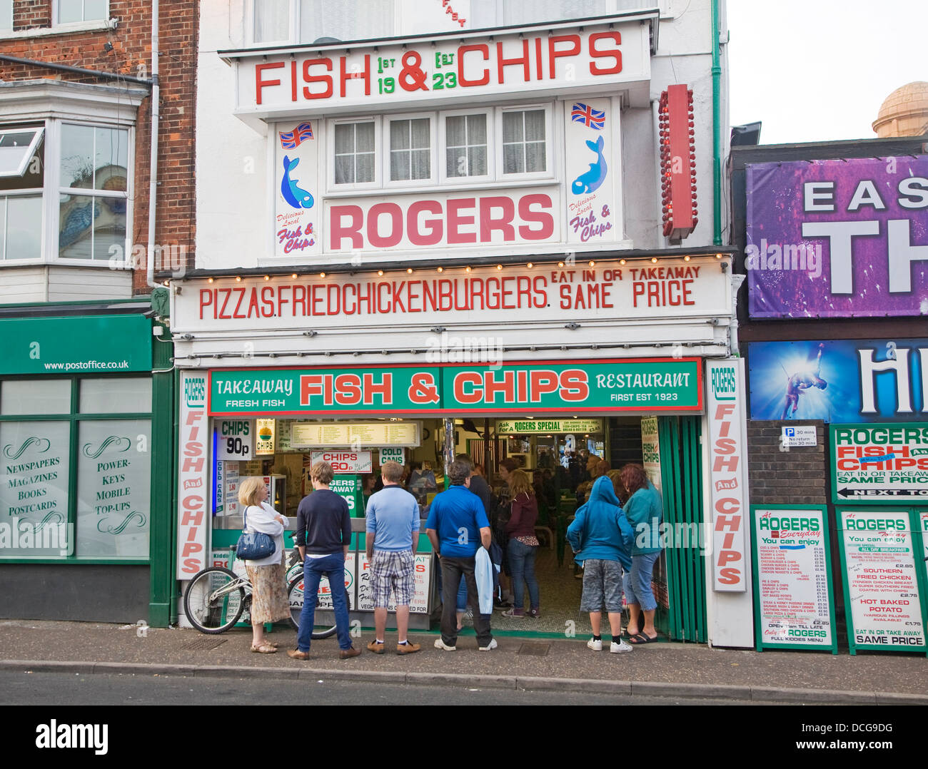 Rogers fish and chips shop Great Yarmouth, Norfolk, England Stock Photo