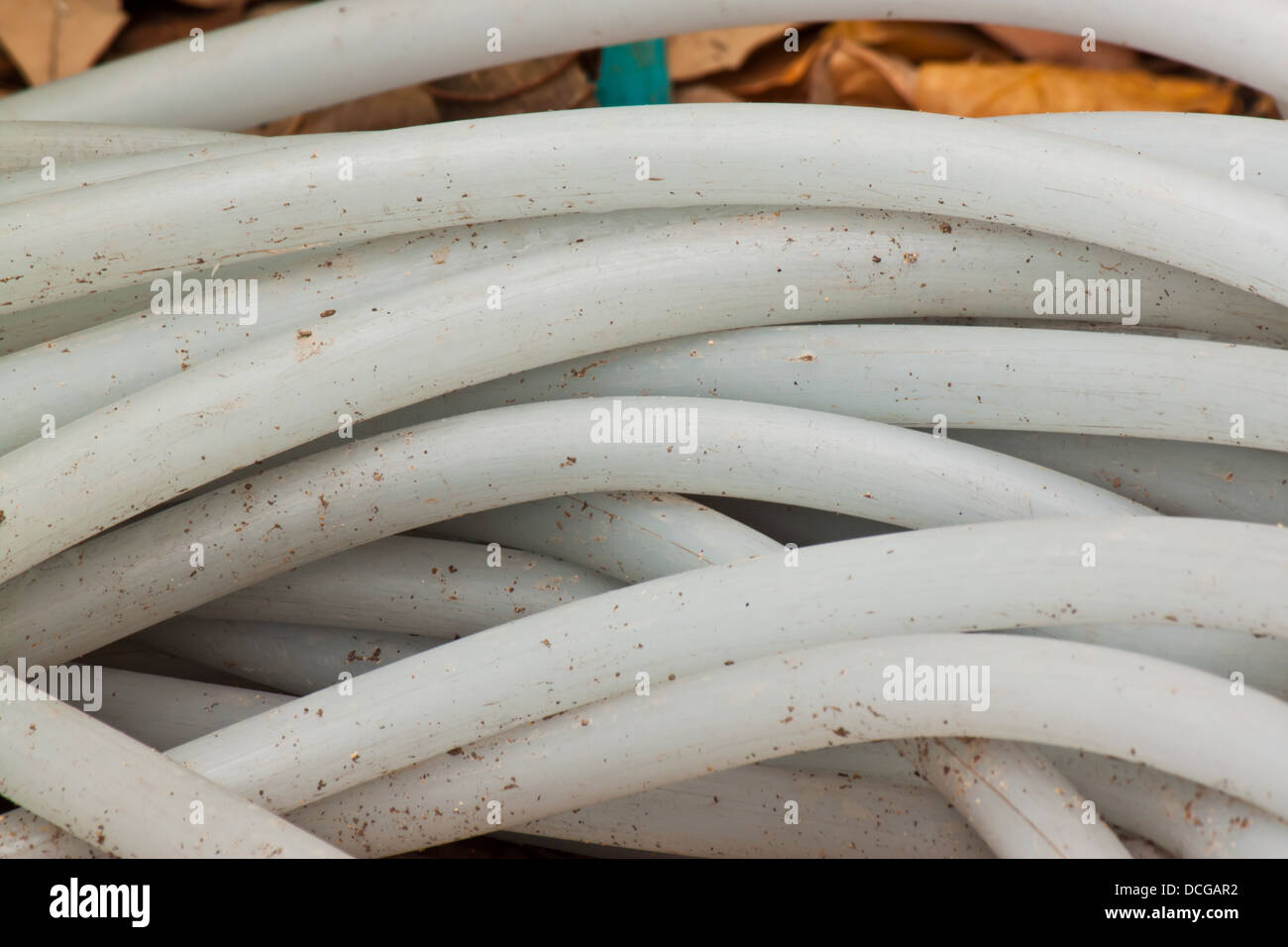 Hose pouring water Stock Photo Alamy