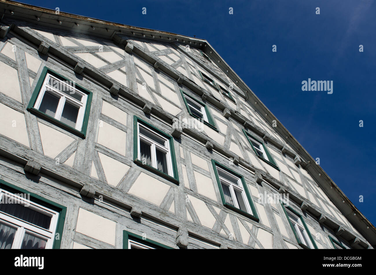 Ancient half timbered house with gray wood Stock Photo - Alamy