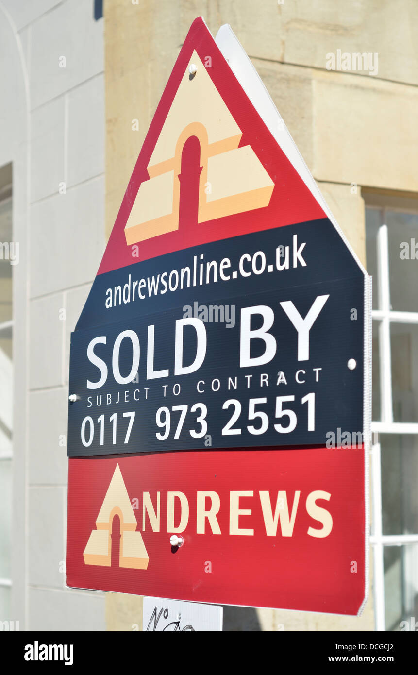 Sold By house property sign Bristol England UK Stock Photo