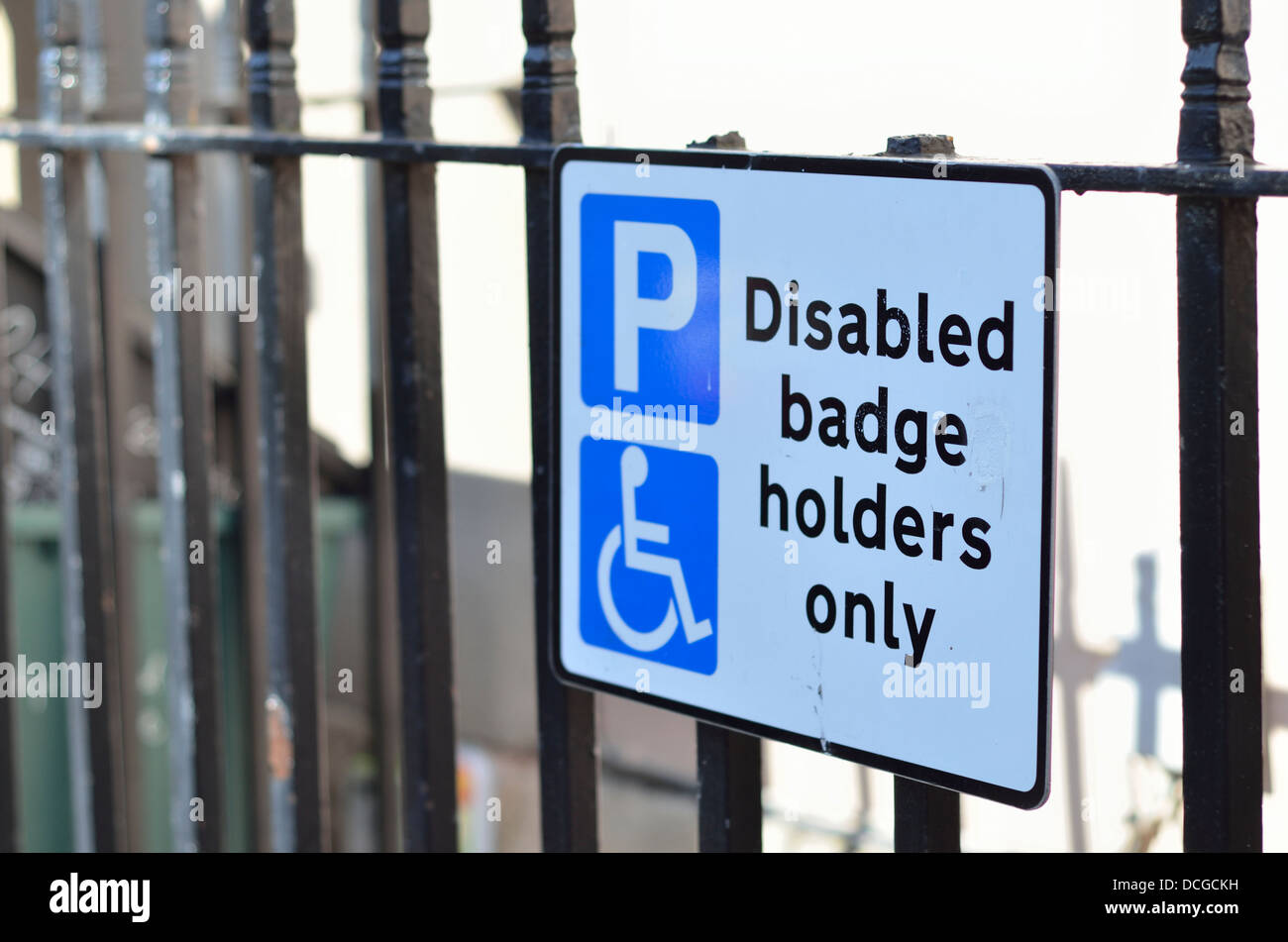 Disabled badge holders only parking sign Bristol England Uk Stock Photo
