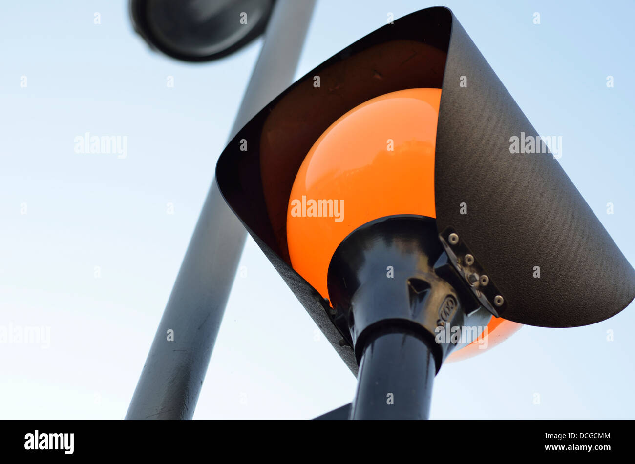 Zebra crossing light England UK pedestrian crossing traffic light Stock