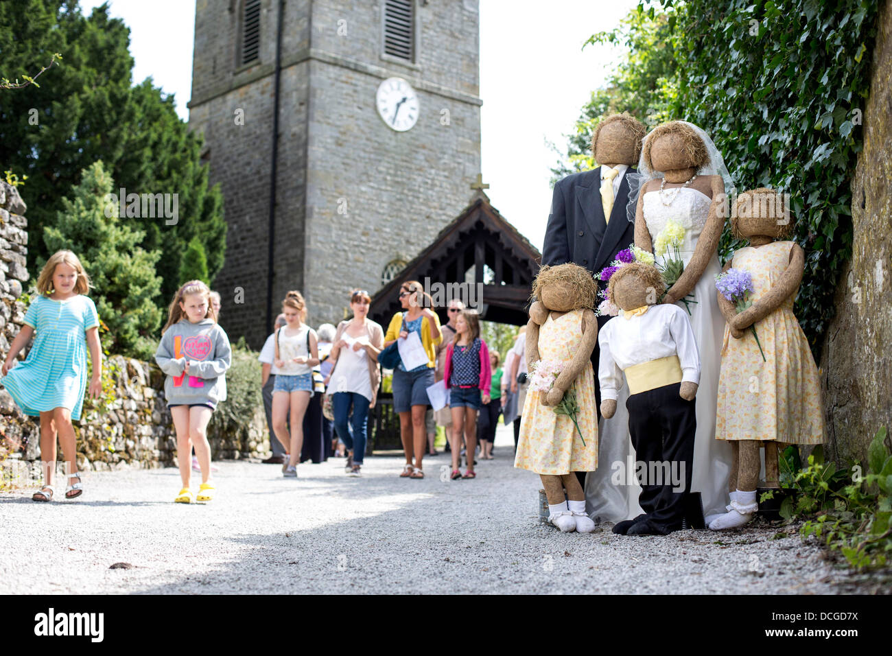 Kettlewell Scarecrow Festival Yorkshire summertime Stock Photo