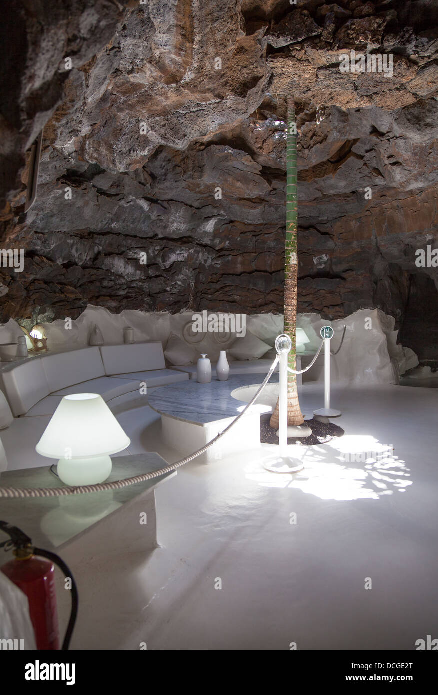 One of the living spaces created within the volcanic bubble at The César Manrique foundation, Lanzarote Stock Photo
