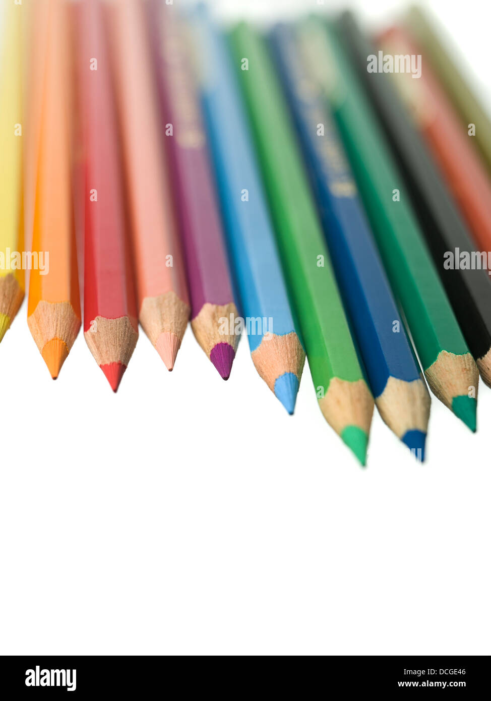 Row of colored pencil Stock Photo - Alamy