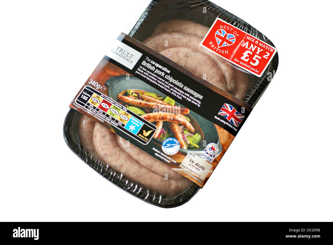 A pack of Co operative Truly Irresistible British Pork chipolata
