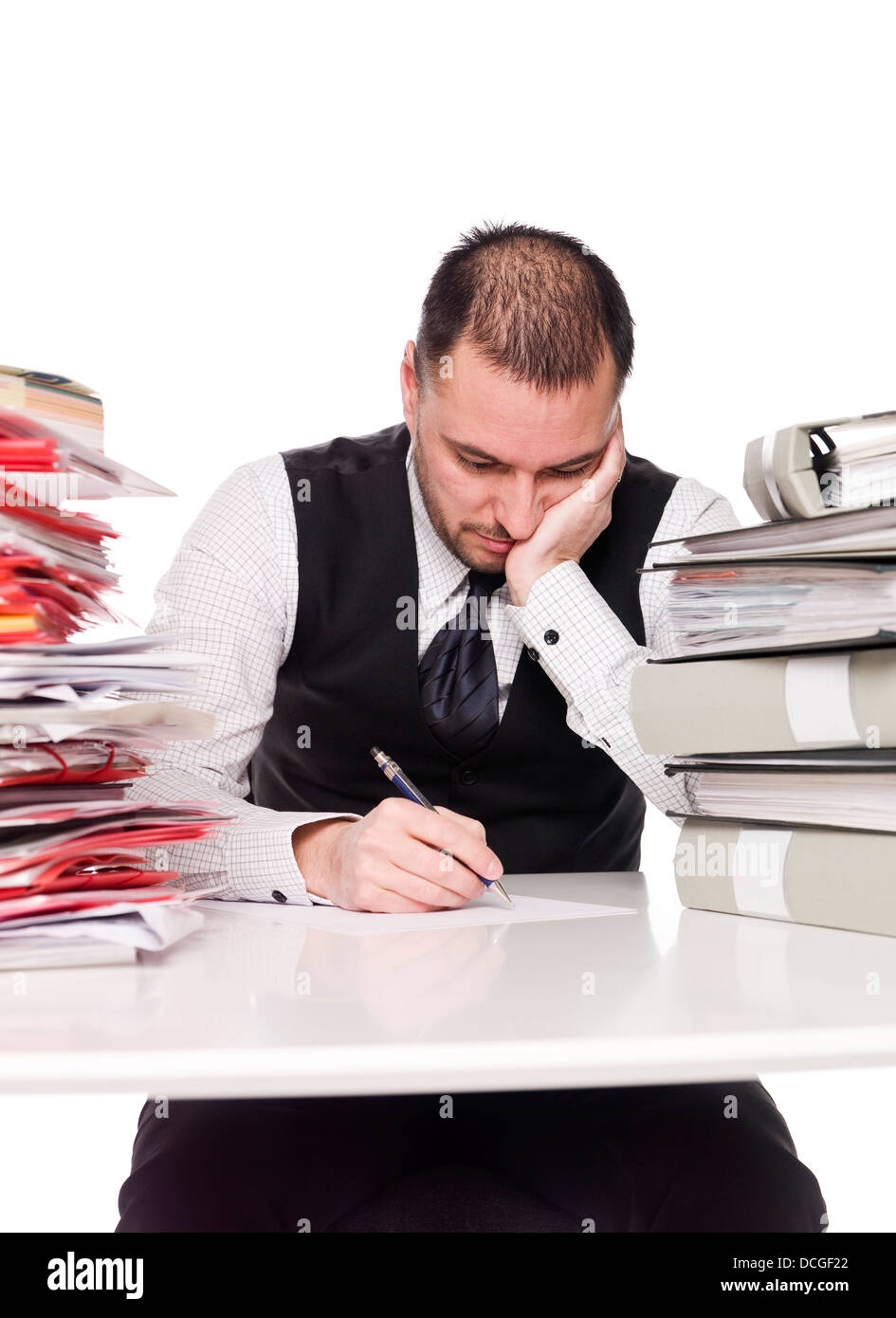 Hard working man in a office Stock Photo - Alamy