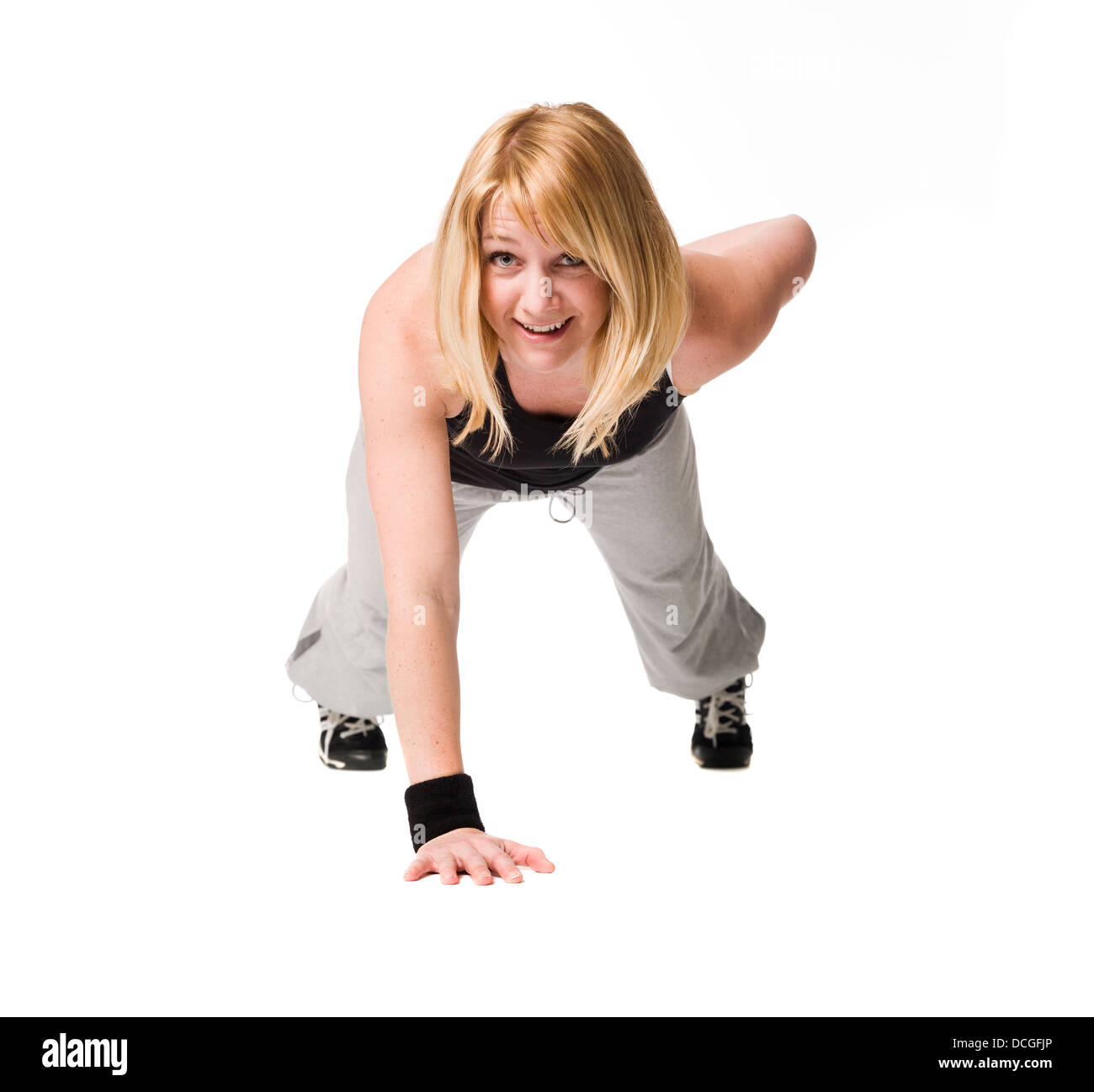 Woman doing push ups Stock Photo Alamy