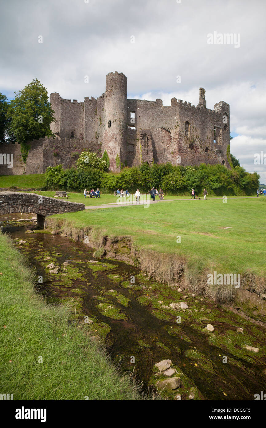 Laugharne castle, Carmarthenshire, Wales Stock Photo