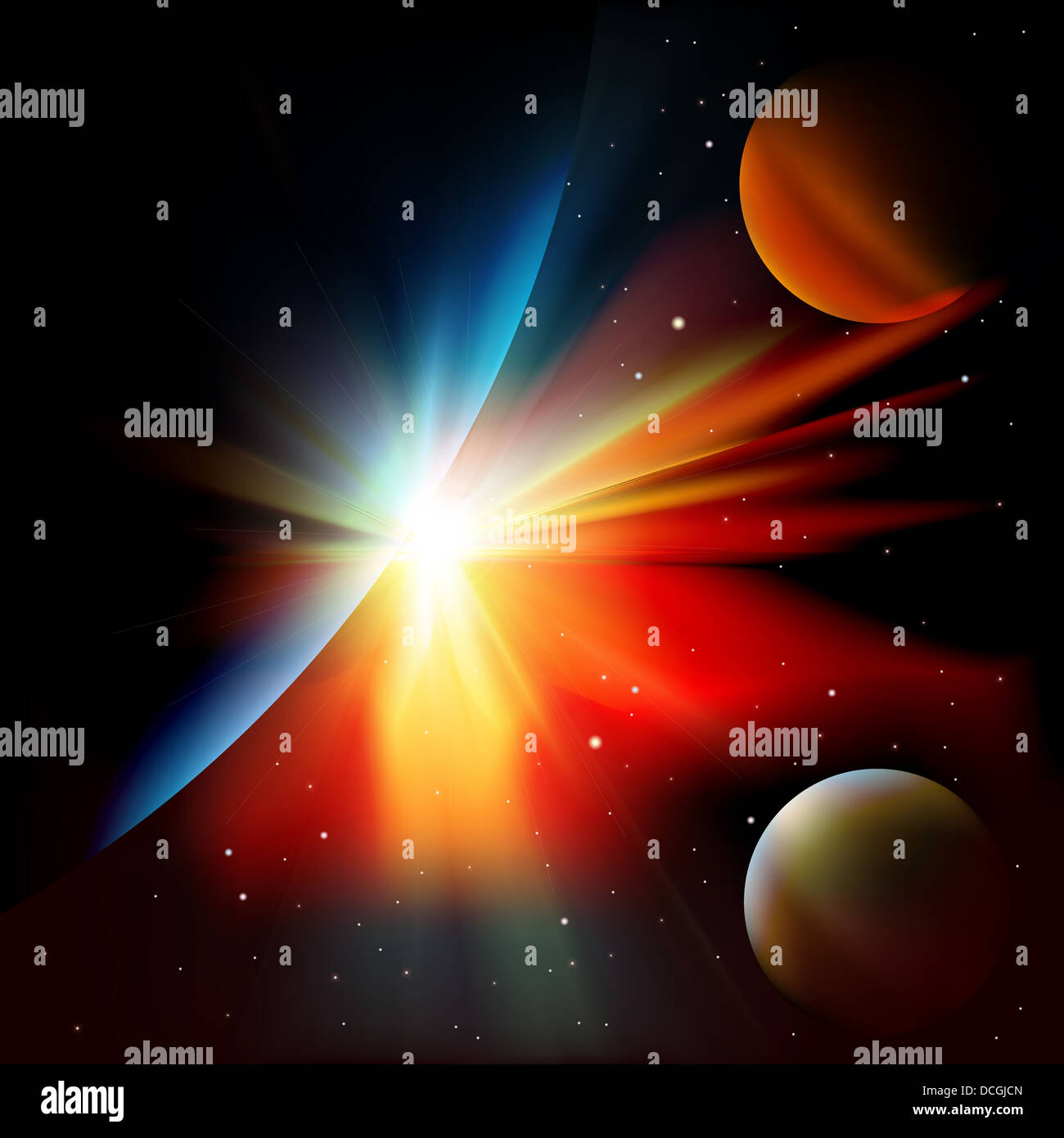 abstract space background with planets and stars Stock Photo - Alamy
