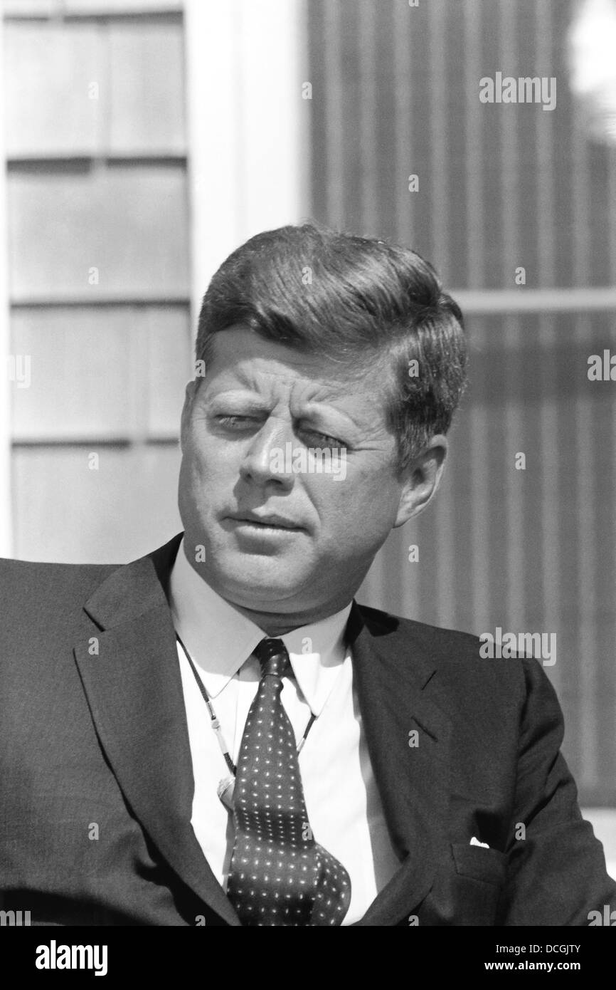 Digitally restored photo of President John F. Kennedy. Stock Photo