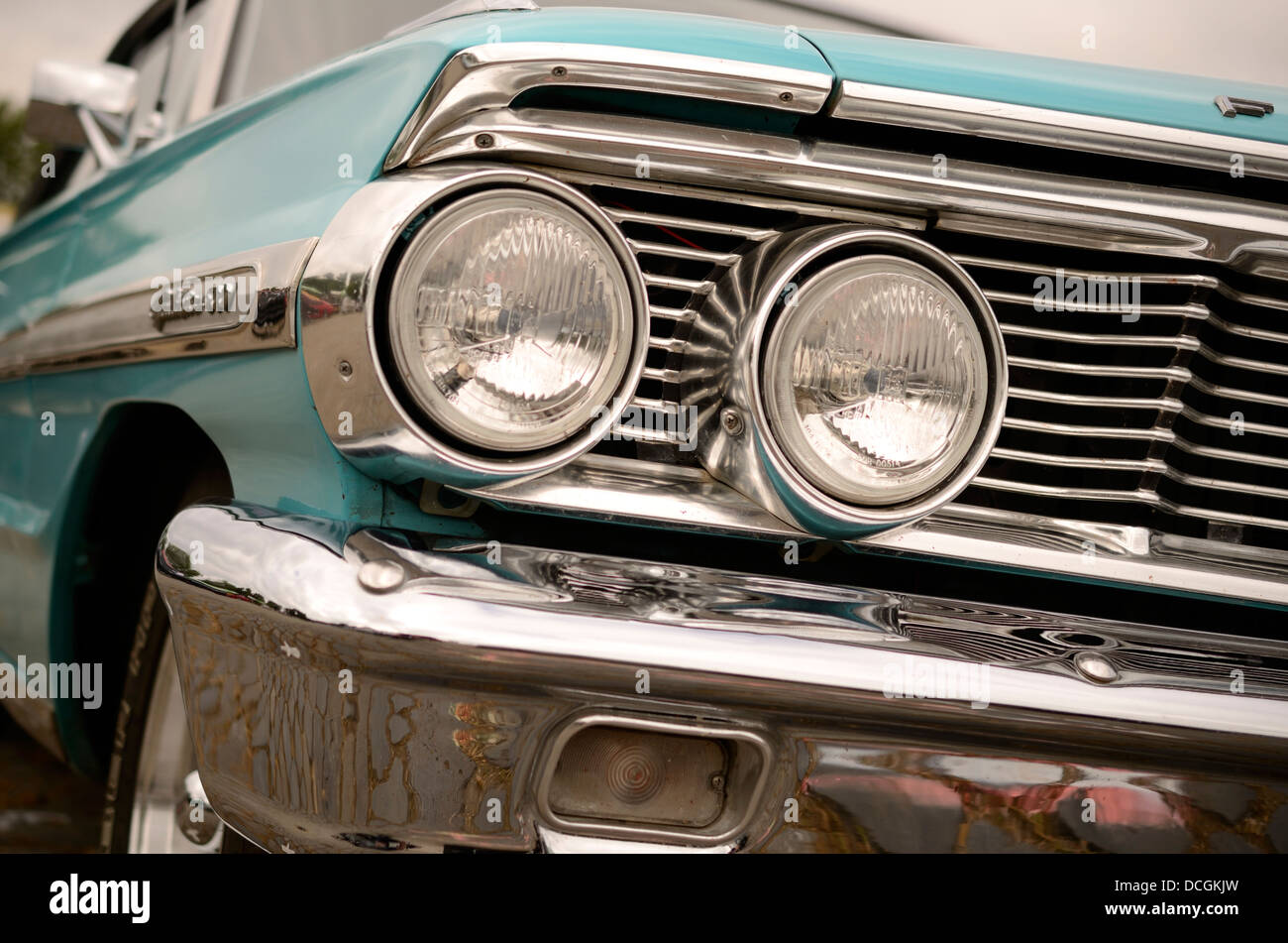 Detail of an American vintage car Stock Photo - Alamy