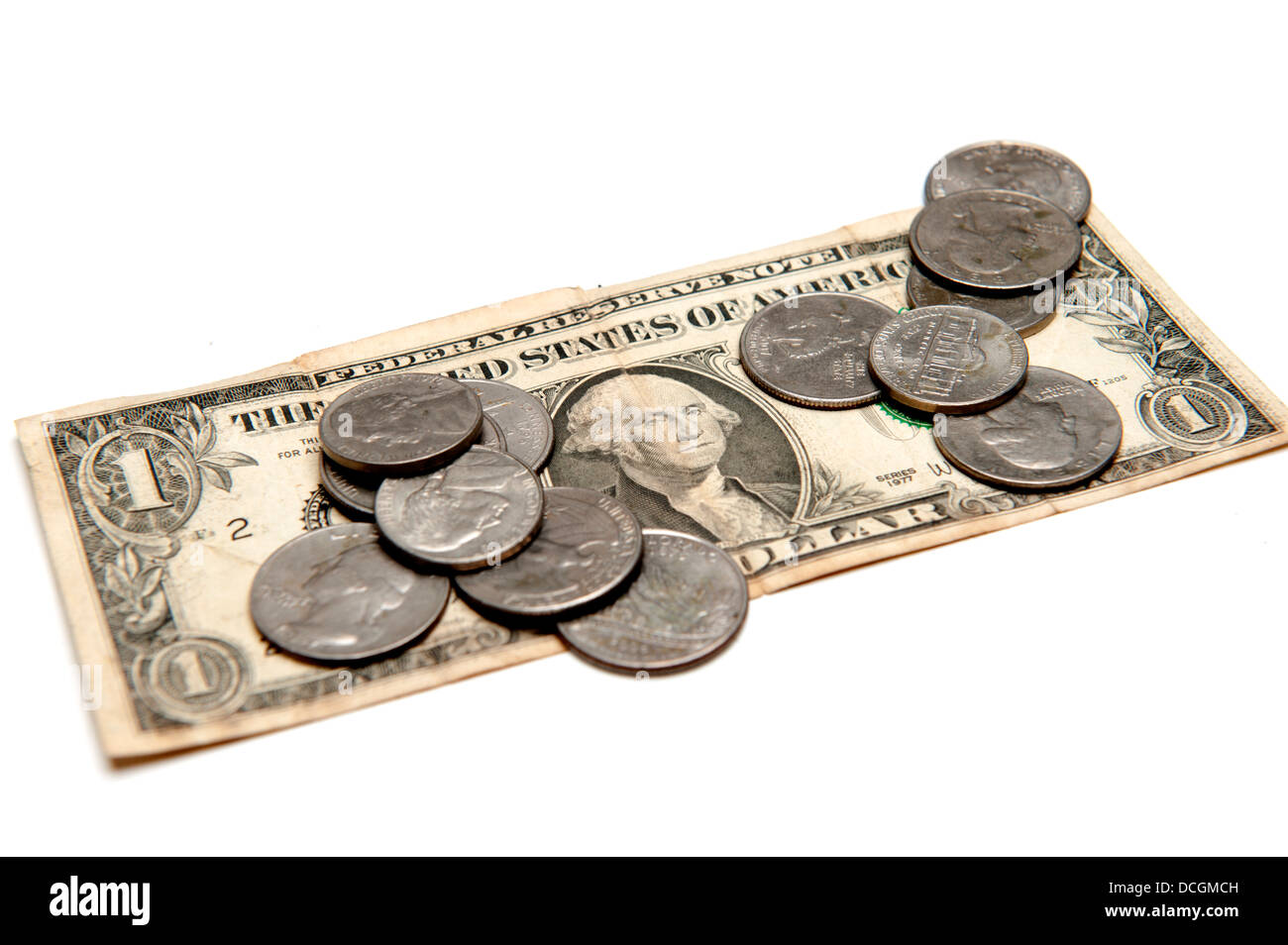 American currency coins white hi-res stock photography and images - Alamy