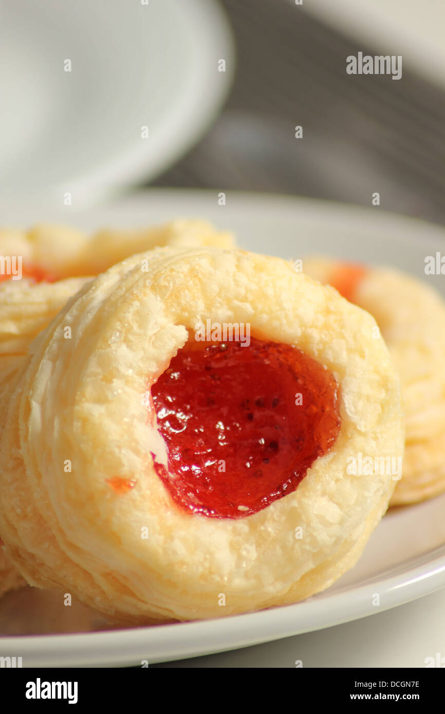 A Delicious cookie strawberry jam puff pastry Stock Photo - Alamy