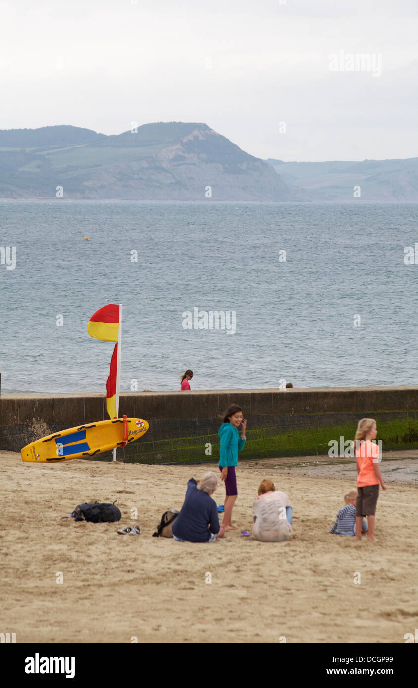 Lyme Regis, Dorset UK 17 August 2013. Tourists brave the wet weather. Credit:  Carolyn Jenkins/Alamy Live News Stock Photo