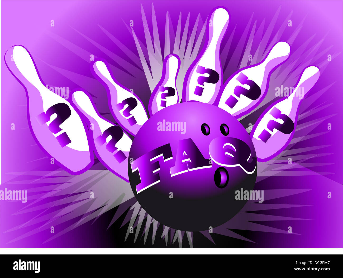 bowling with frequently asked questions Stock Photo Alamy