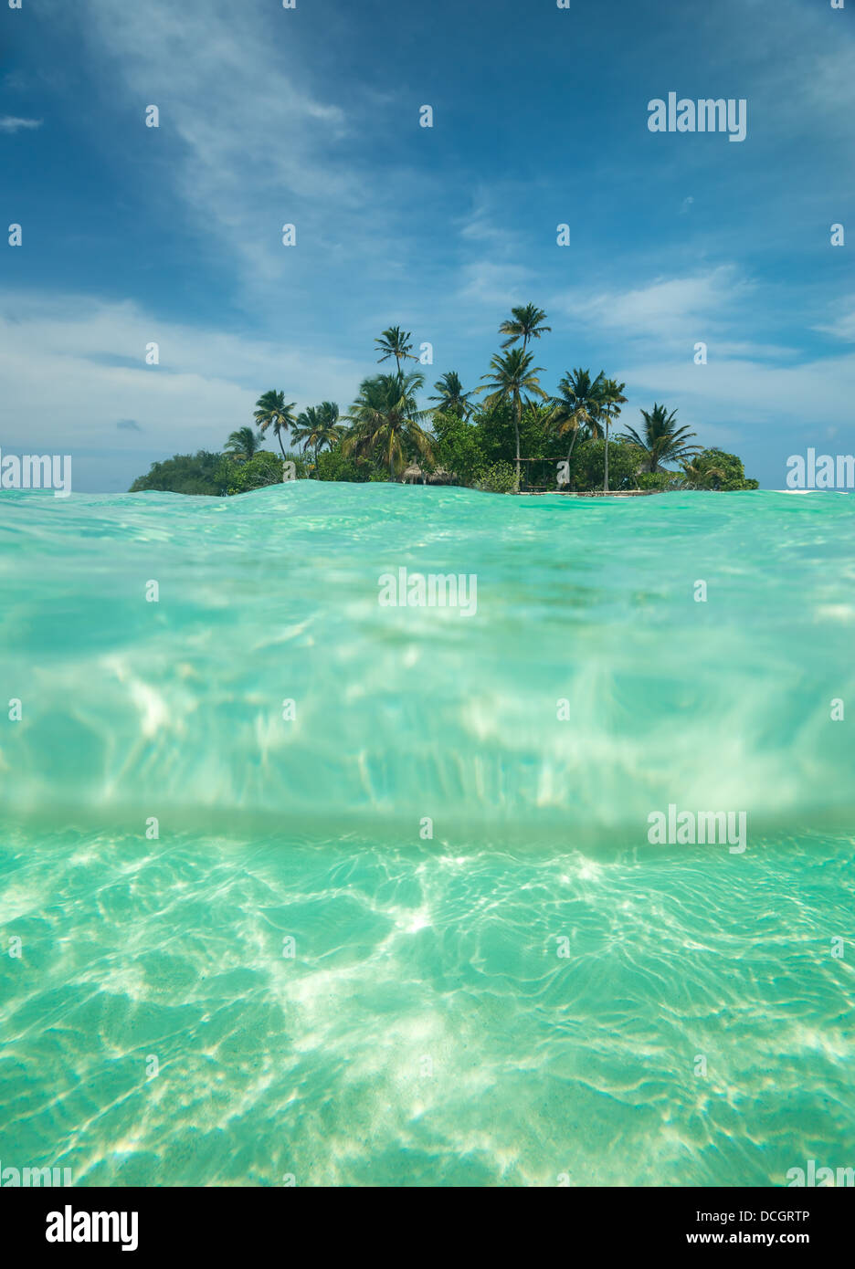 Tropical island in the ocean Stock Photo - Alamy