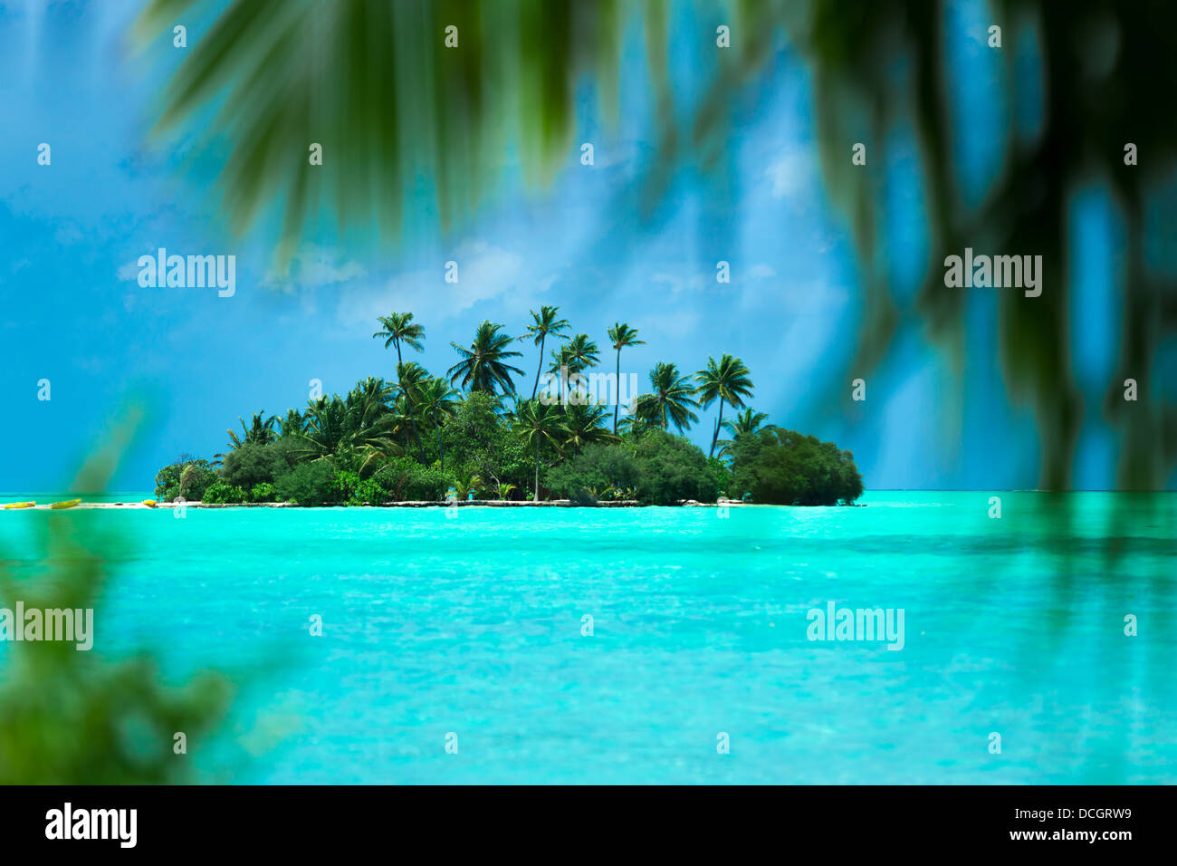 Tropical island in the ocean Stock Photo