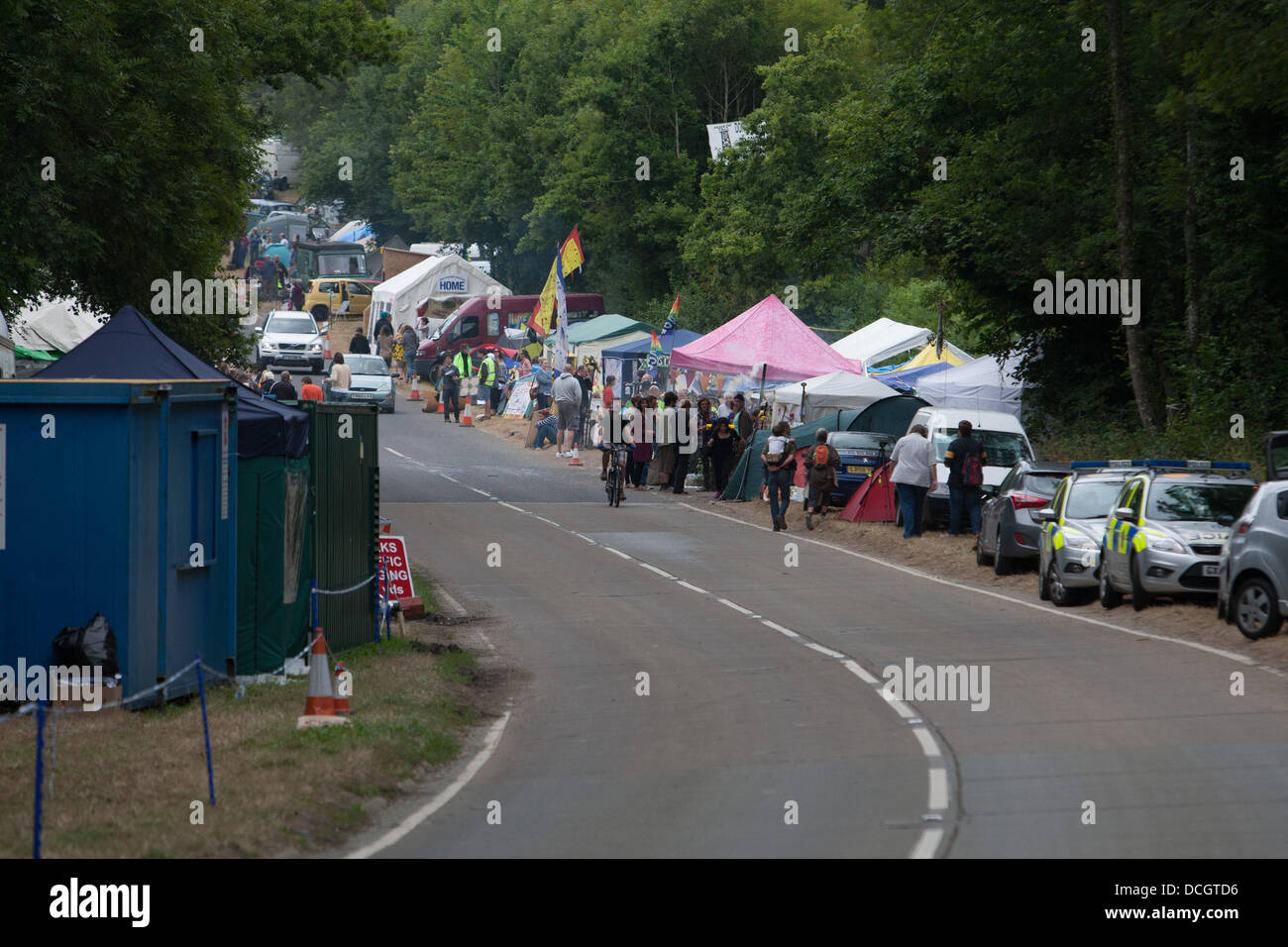 Balcombe, West Sussex, UK. 17th Aug, 2013. Protest against Cuadrilla drilling & fracking just outside the village of Balcombe in West Sussex. Credit:  martyn wheatley/Alamy Live News Stock Photo