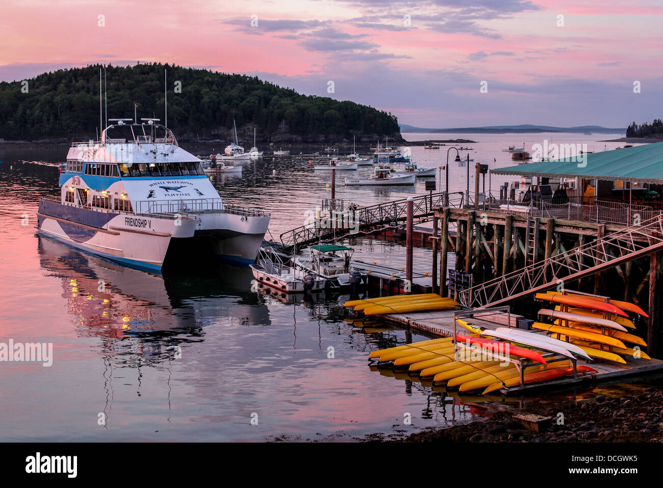 Frenchman Bay sunset in Bar Harbor, Maine Stock Photo Alamy