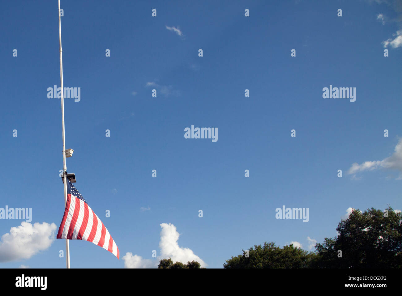 American flag at halfmast Stock Photo Alamy