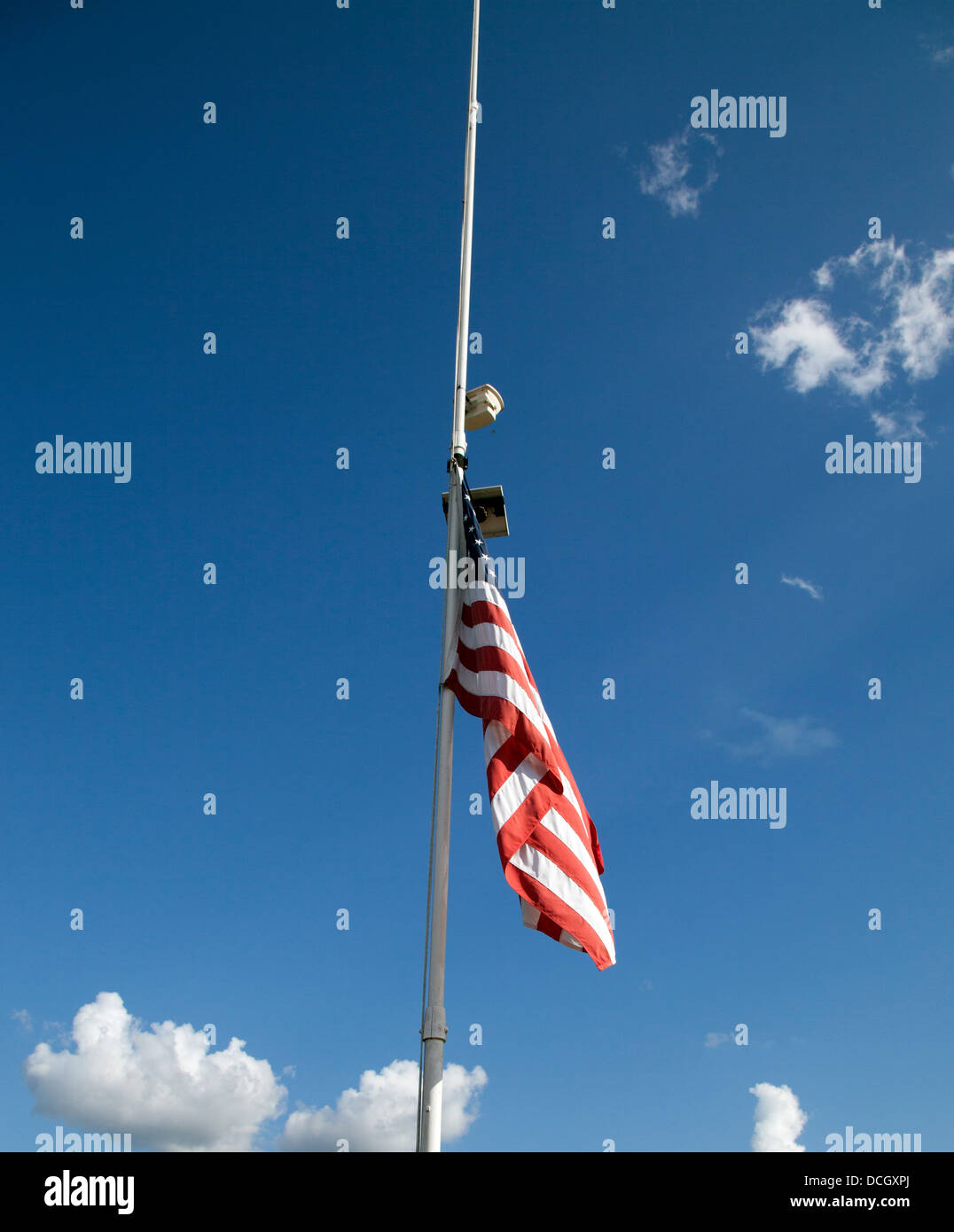 American flag at halfmast Stock Photo Alamy