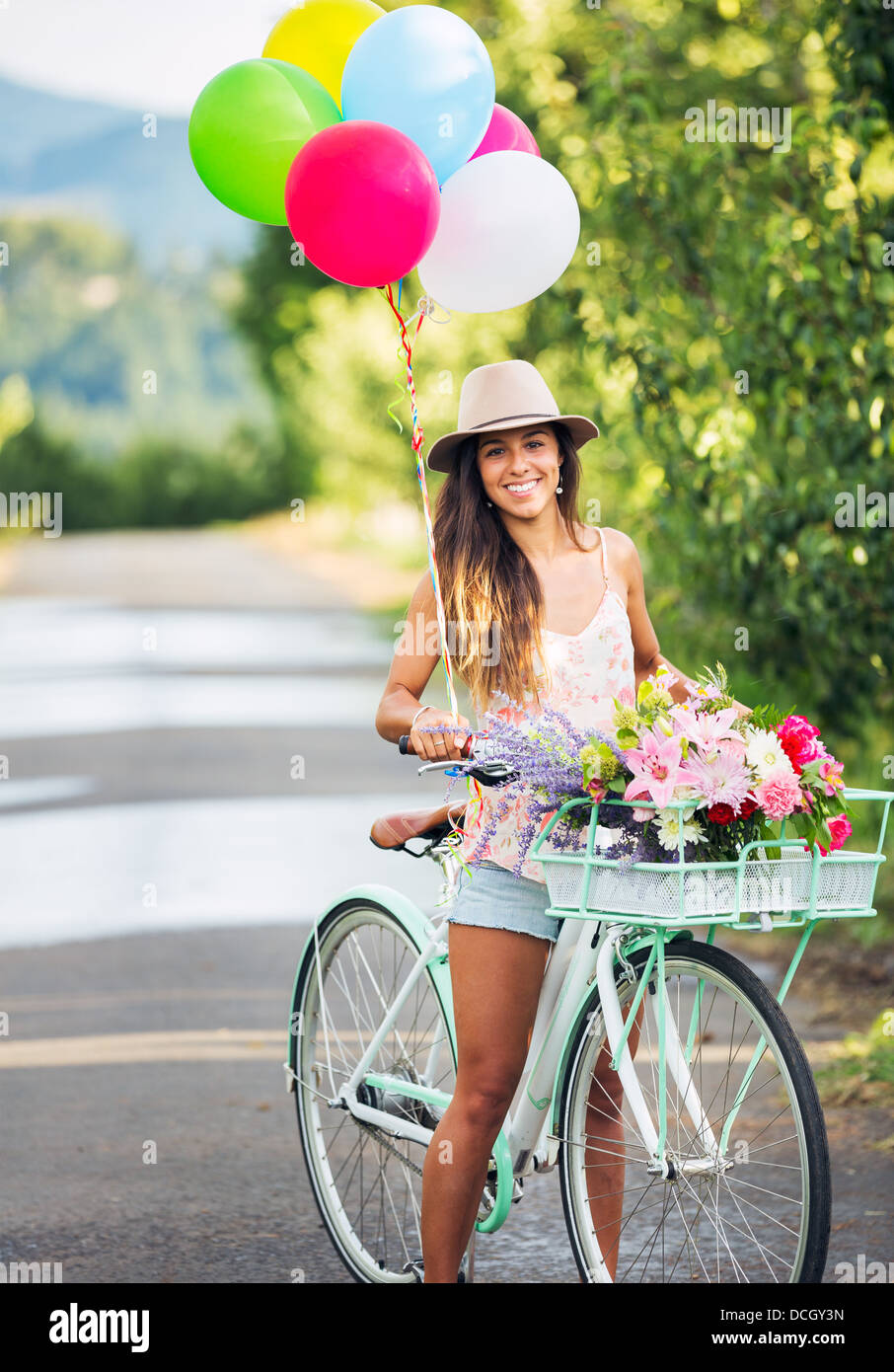 beautiful girl on bike